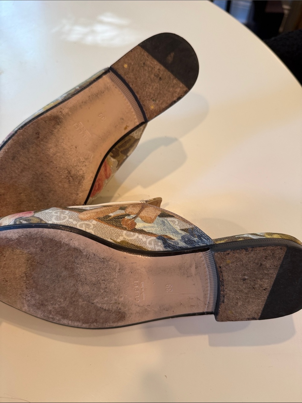 Gucci Princetown Floral GG Canvas Horsebit Mules — Beige, Pink & Green - Picture 3 of 3